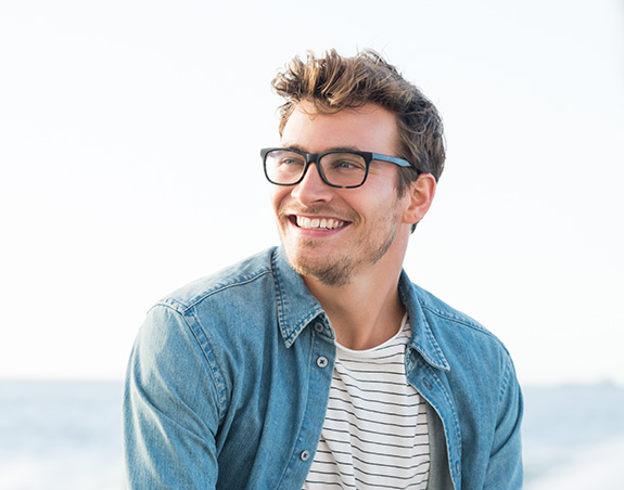 Man wearing eyeglasses in Fountain Valley